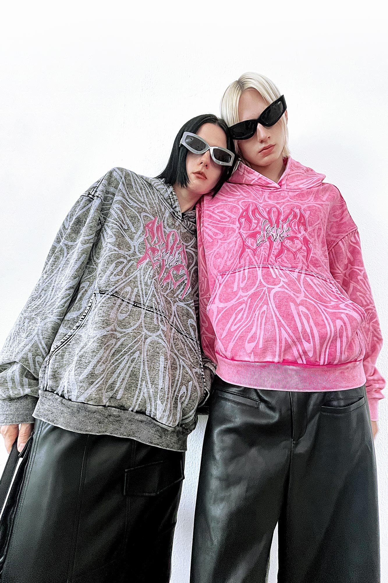 Liquid metal printed stir colored hoodie