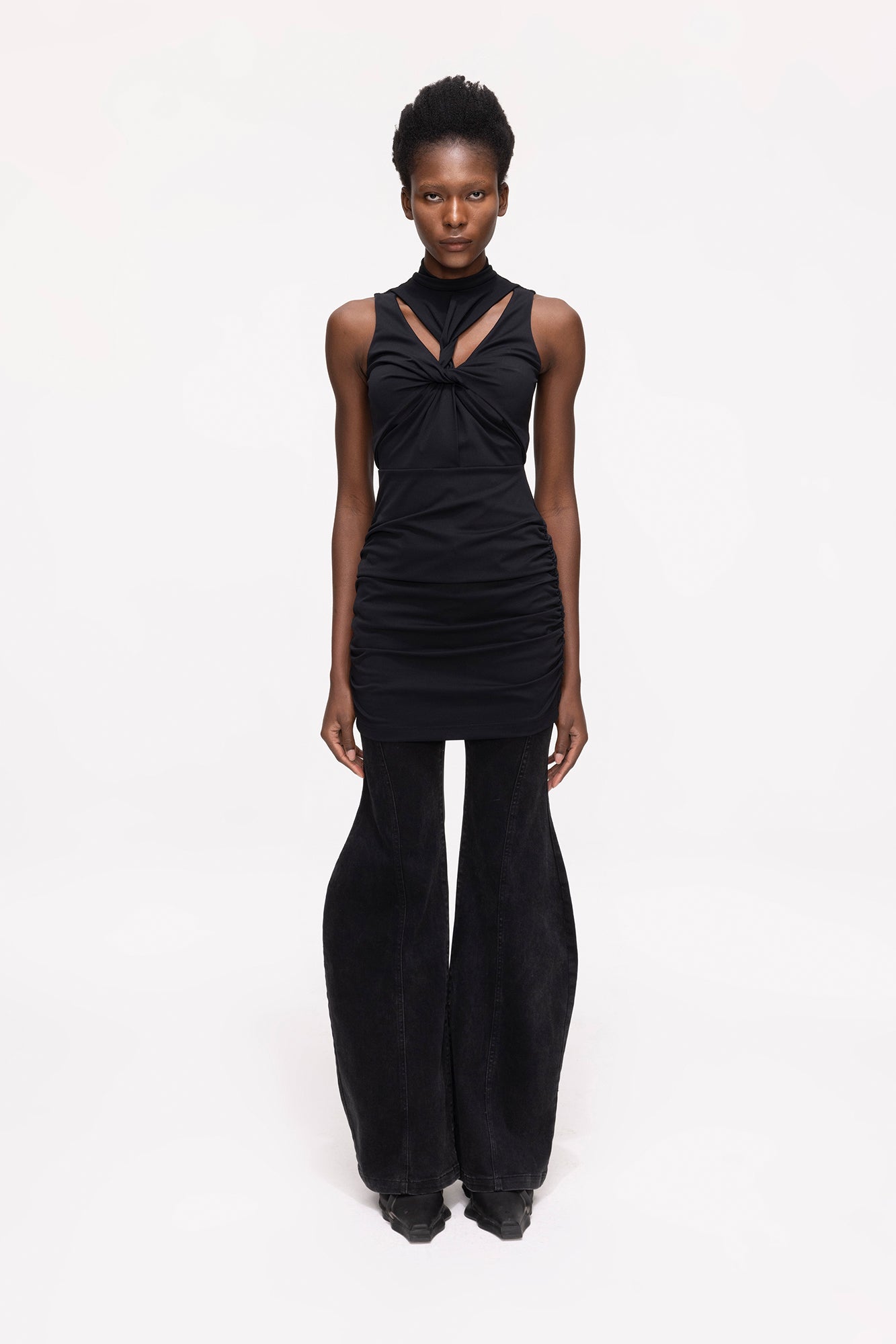 Twisted pleated dress