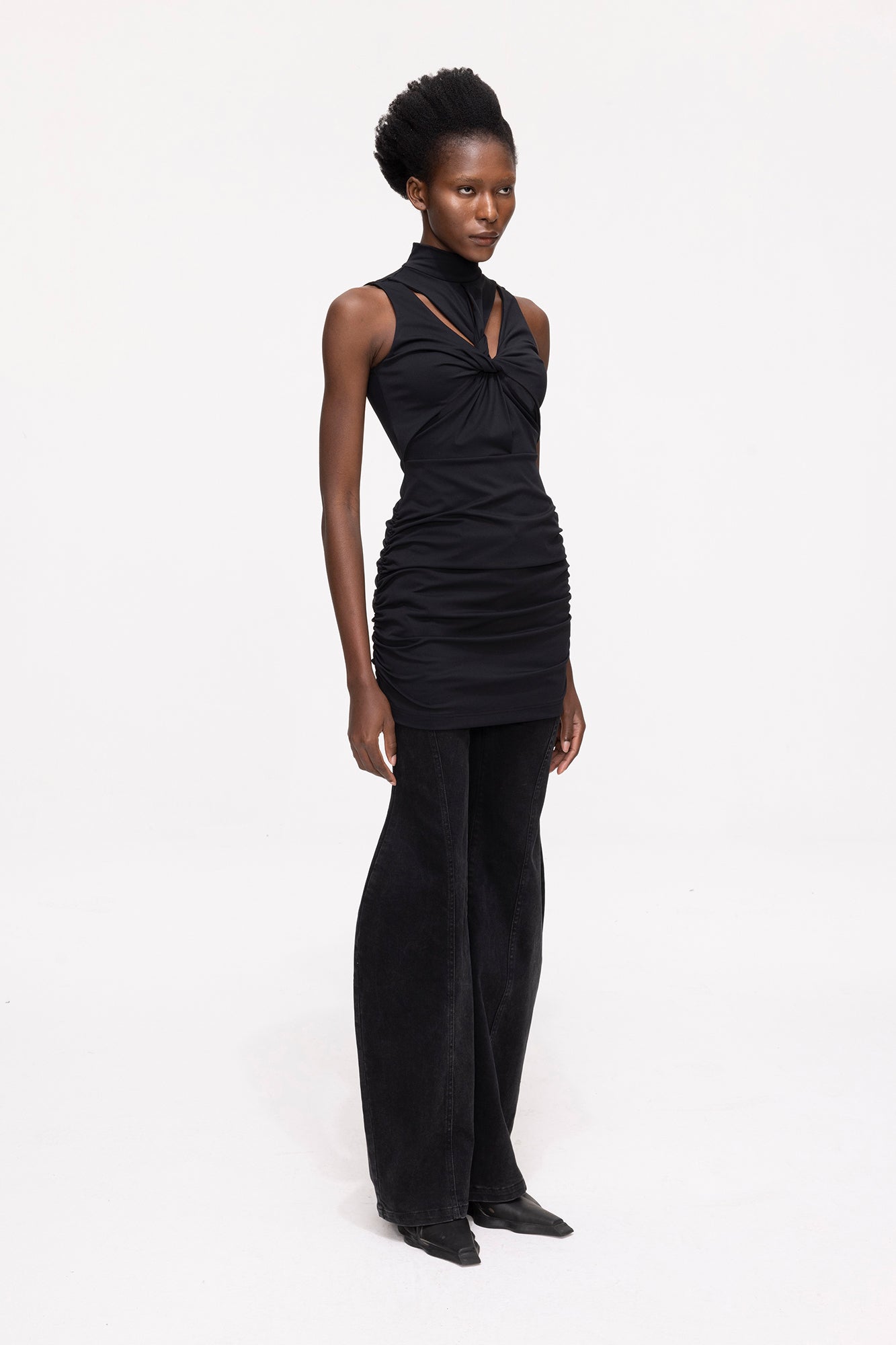 Twisted pleated dress