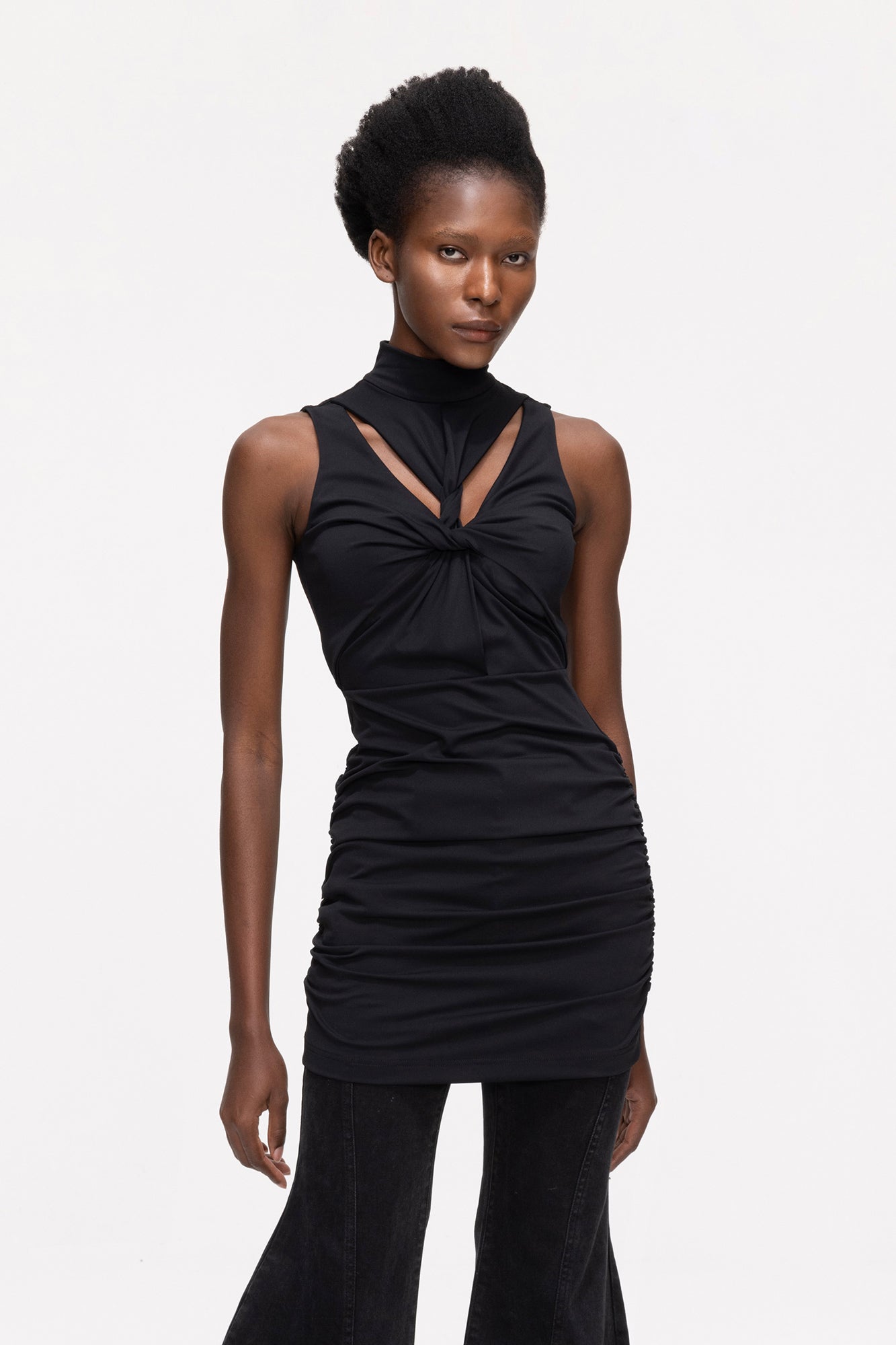 Twisted pleated dress