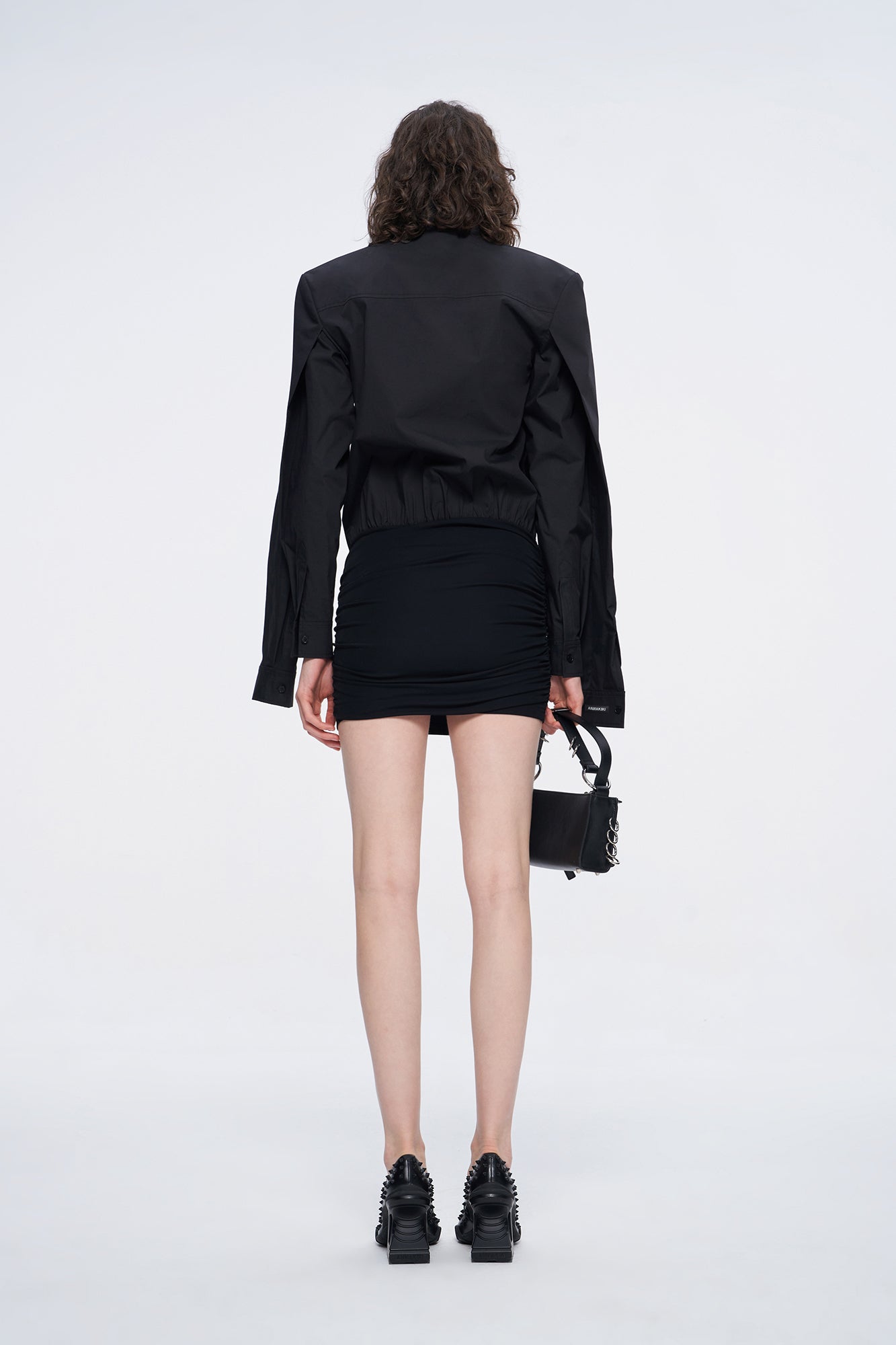 Double-sleeve jacquard pieced dress