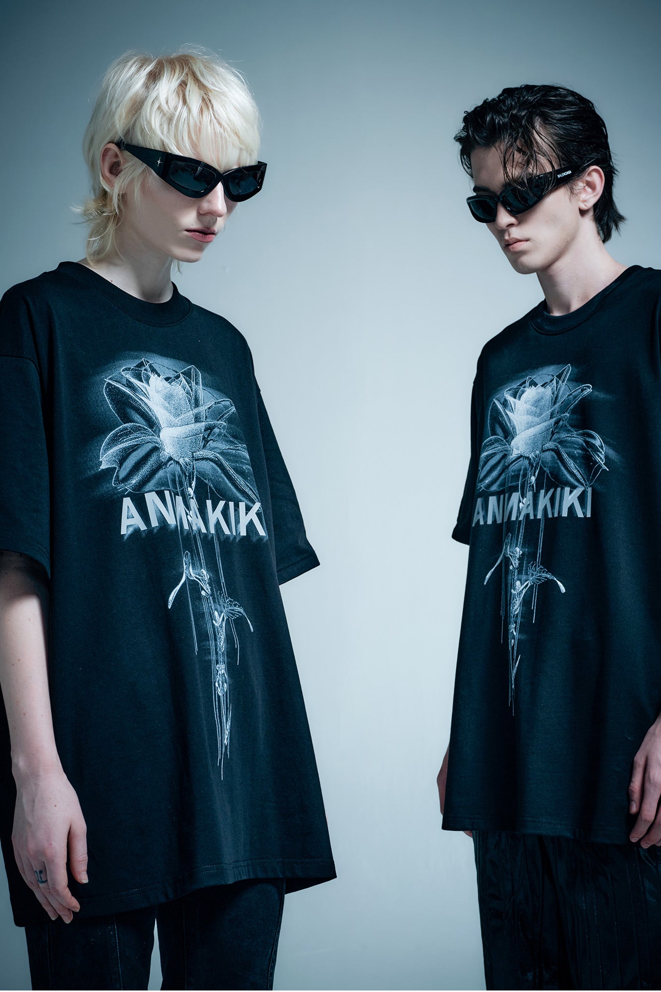 Tech inspired floral printed T-shirt
