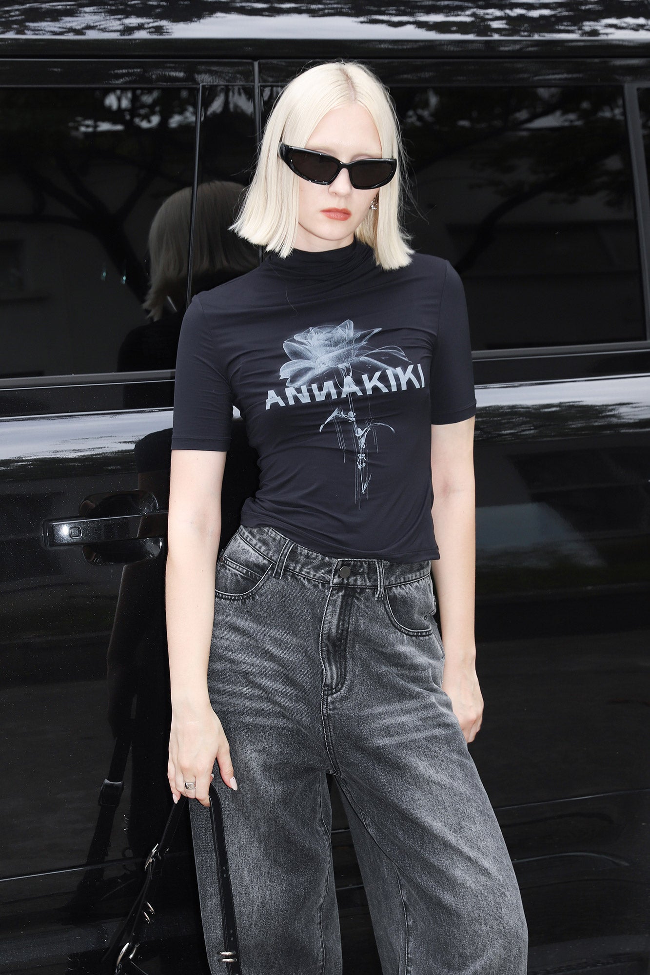 Tech-inspired printed slim-fitting T-shirt