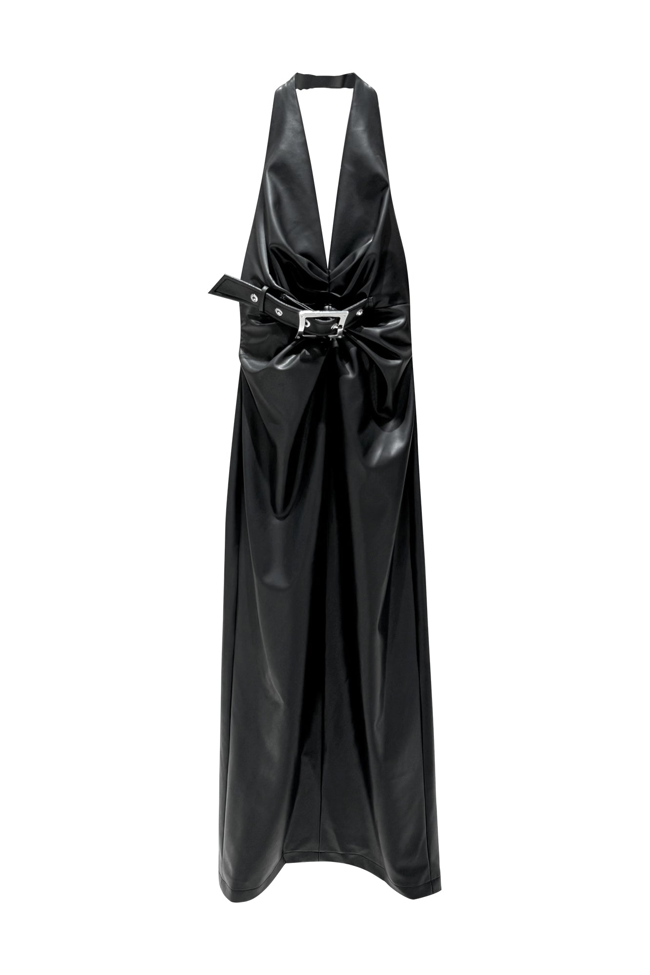 Japanese button V-neck dress