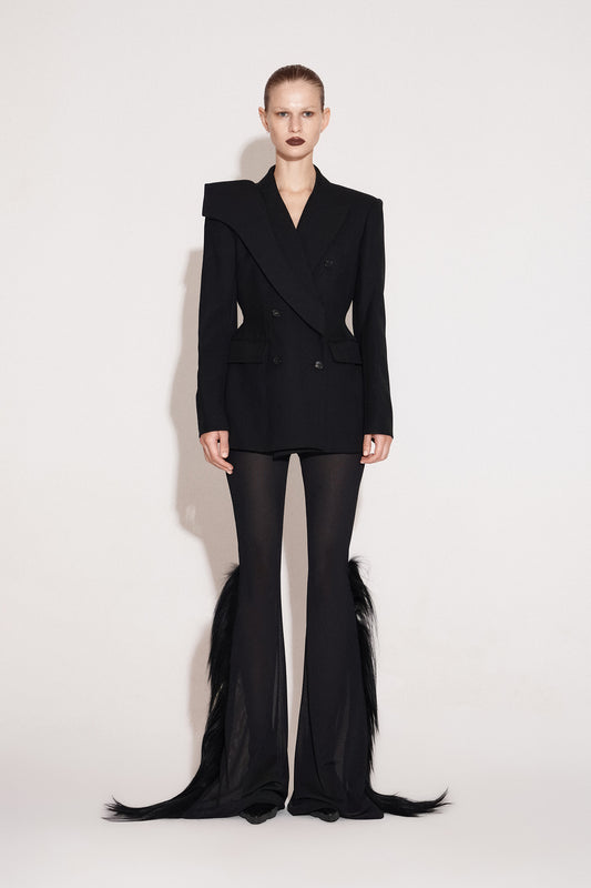 Worsted fleece fly piece suit