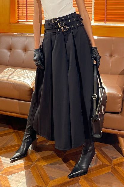 Belt fission pleated overskirt