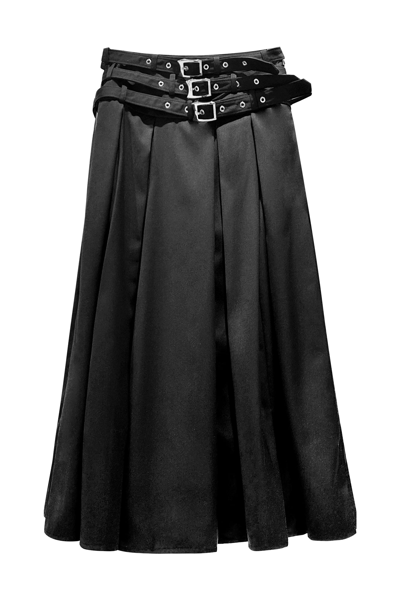 Belt fission pleated overskirt