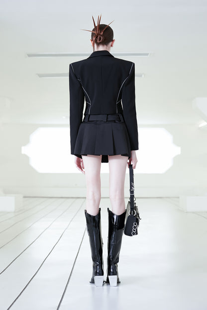 Low waist pleated overskirt