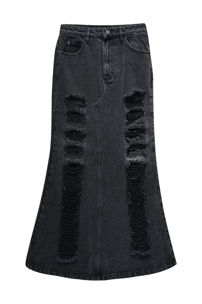 Cowboy fishtail skirt with broken holes