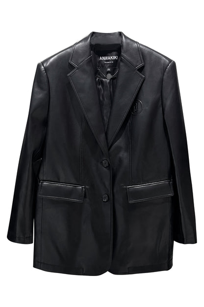 Black embossed leather jacket