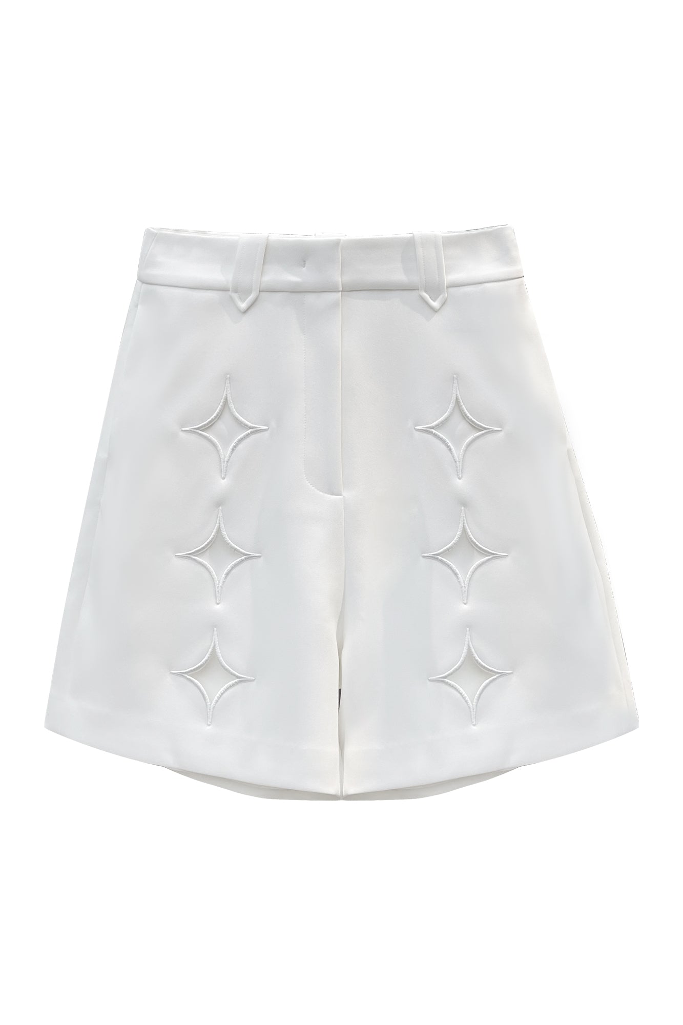 Cut-out four-pointed star shorts