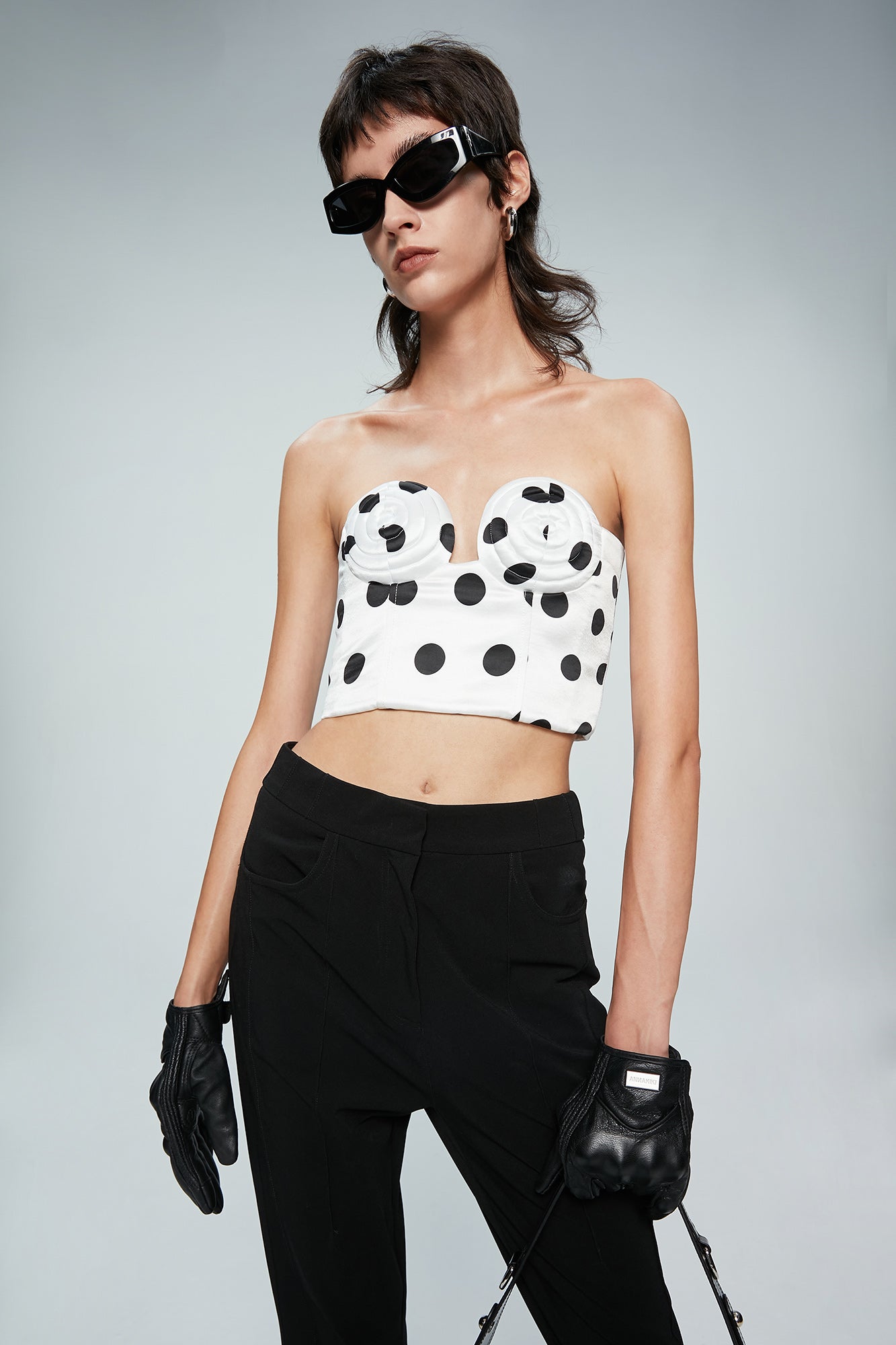 Twisted polka dot Whirlpool shaped bra top Annakiki Twisted polka dot Whirlpool shaped bra top Annakiki