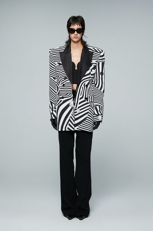 Twisted striped coat