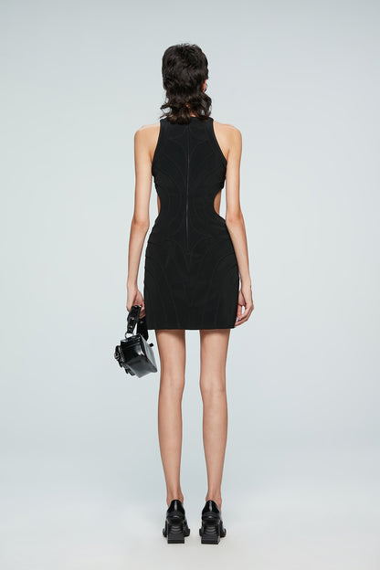 Four-Pointed Fractal Star Acetate Dress