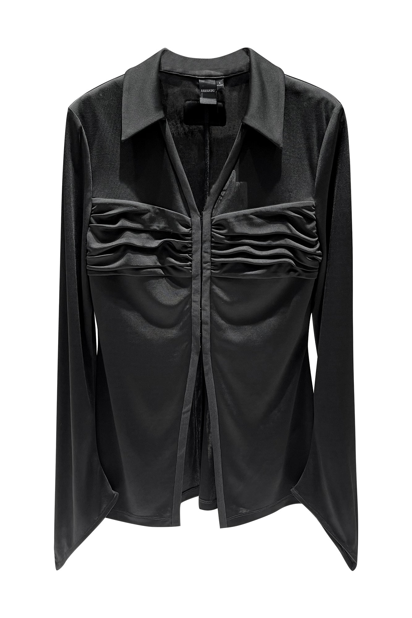 Acetate star sleeve pleated shirt