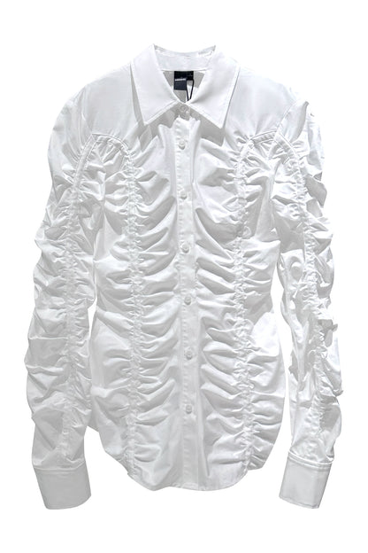 Deconstructed pinched pleated shirts