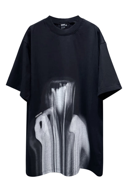 Abstract portrait printed T-shirt