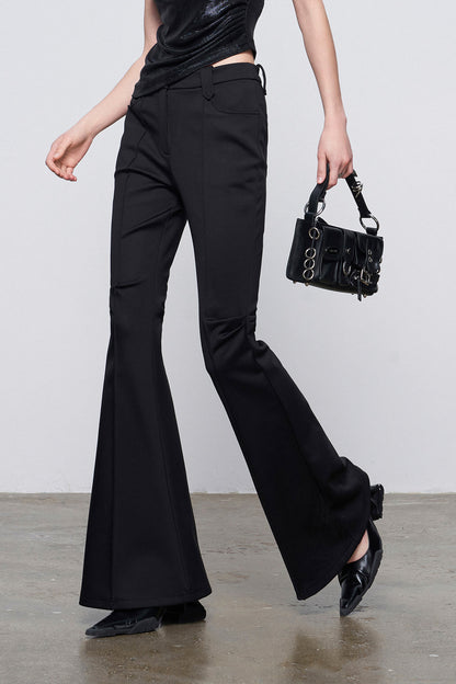 Pinched pleated flared pants