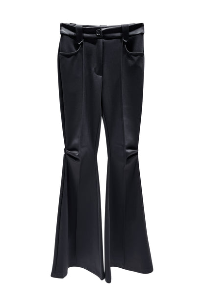 Pinched pleated flared pants