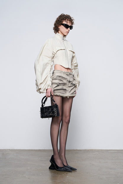 Futuristic fishbone pleated jacket