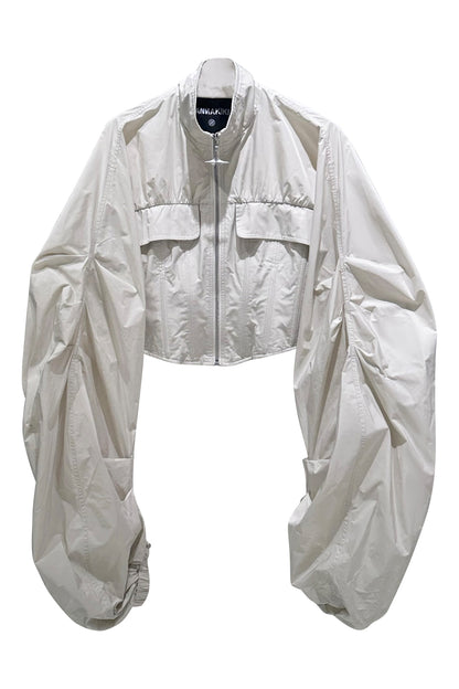 Futuristic fishbone pleated jacket