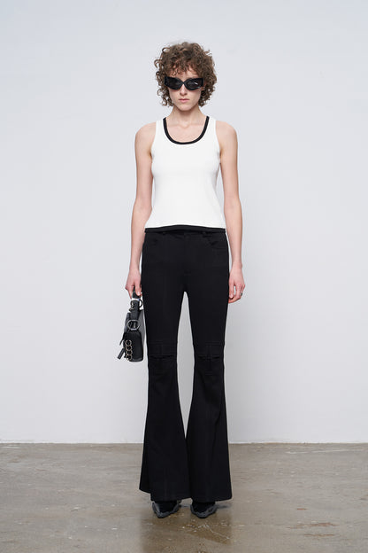 Four-pointed star low-waisted bell pants