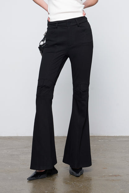 Four-pointed star low-waisted bell pants