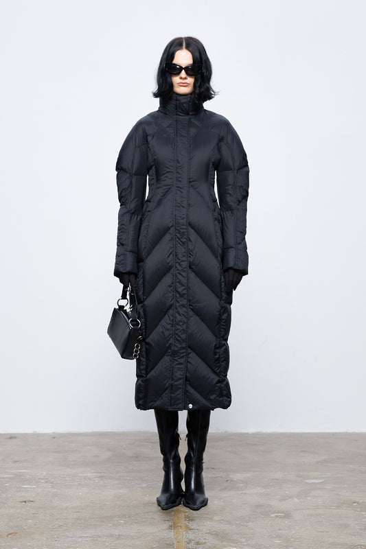 Long quilted puffer jacket