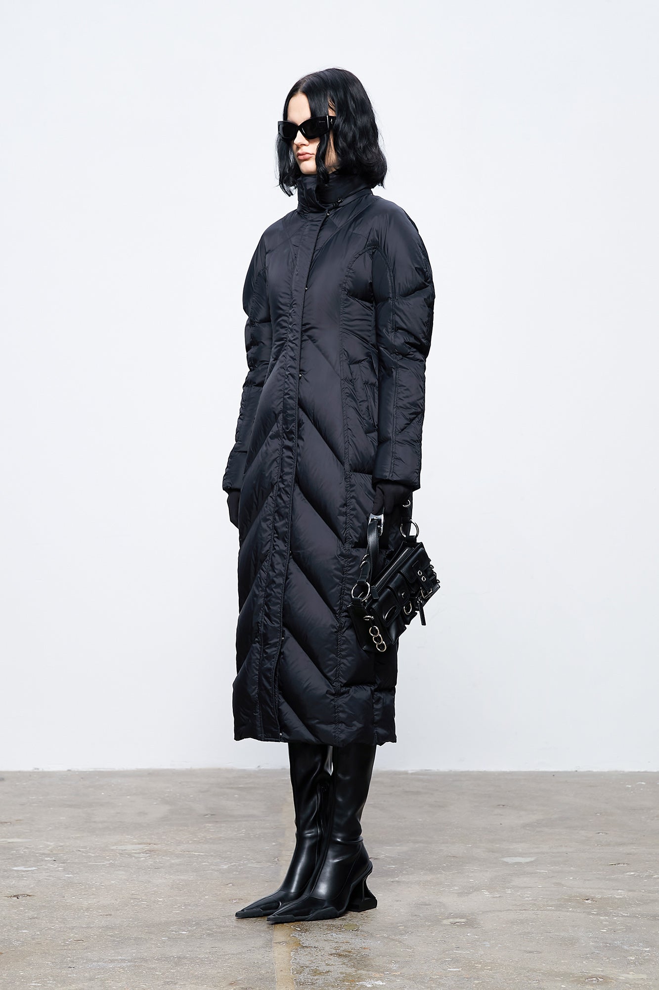 Long quilted puffer jacket