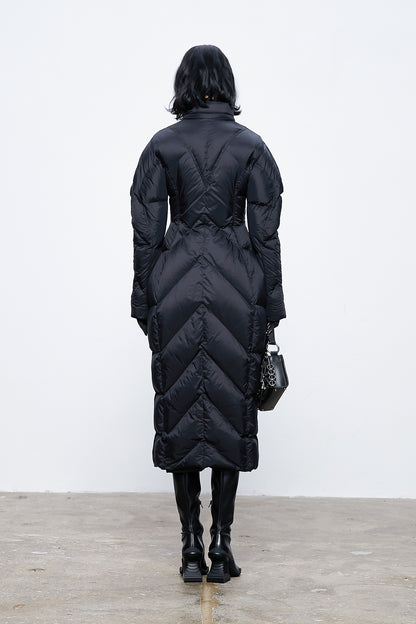 Long quilted puffer jacket