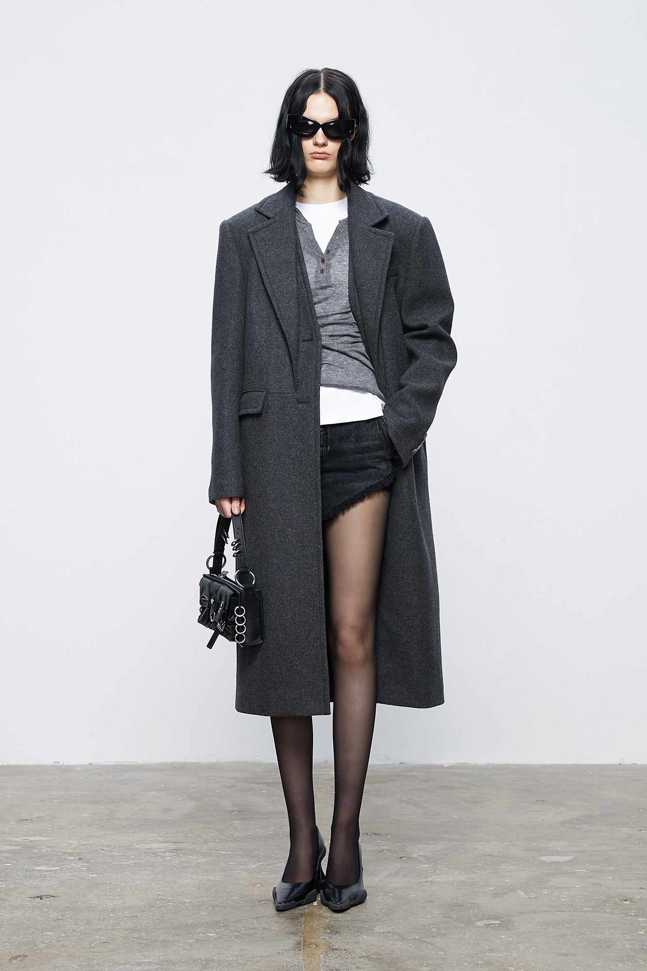 Wool split structure coat