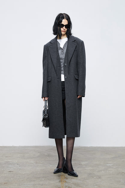 Wool split structure coat