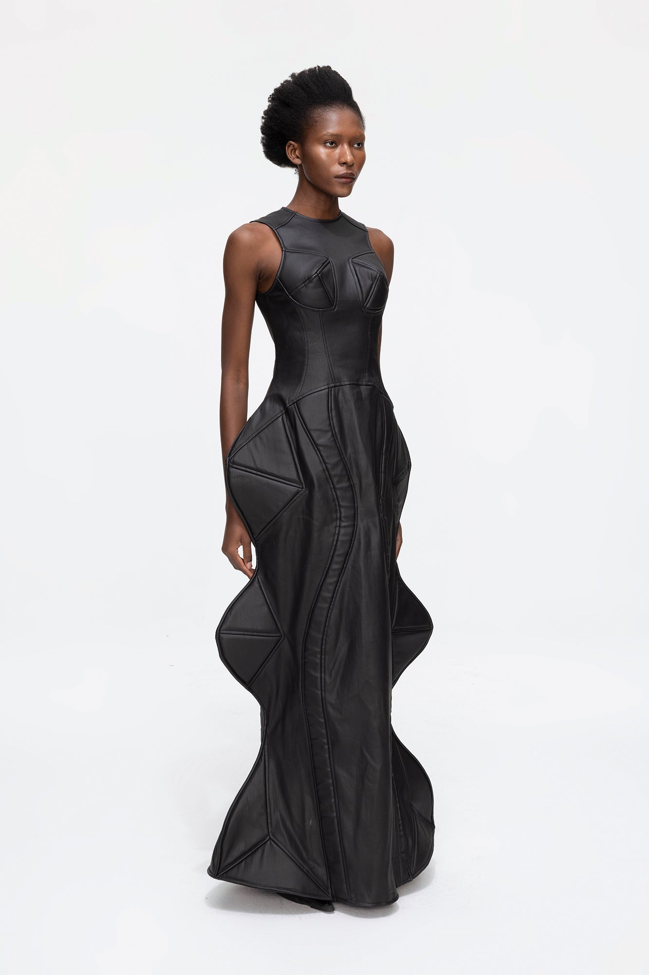 Three dimensional deconstruction wave dress