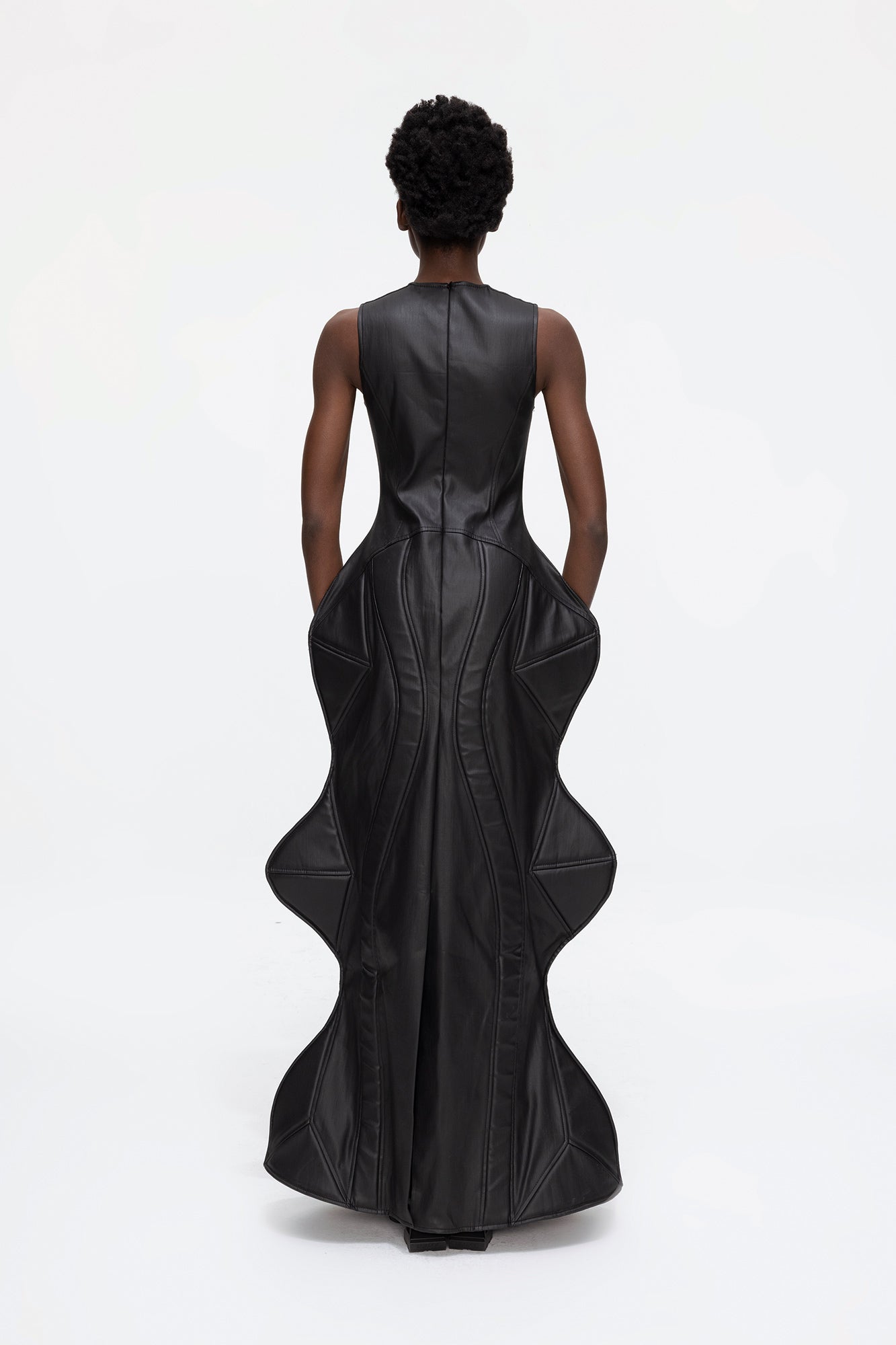 Three dimensional deconstruction wave dress