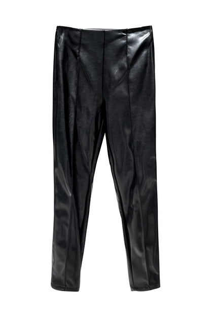 High-waisted skinny leather pants