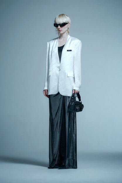 Acetate LOGO jacquard blazer