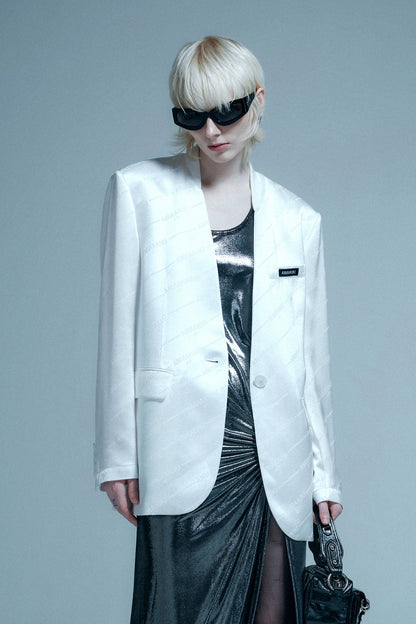 Acetate LOGO jacquard blazer