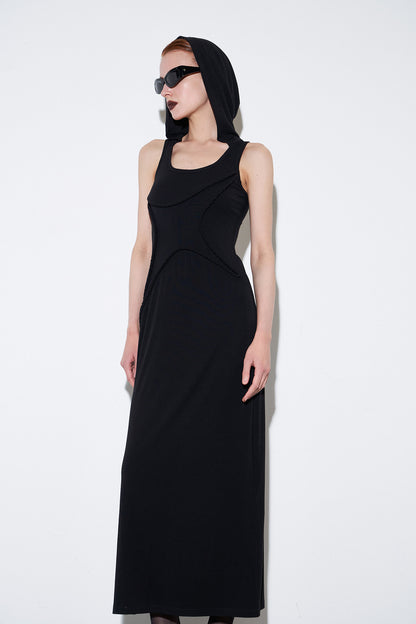 Four-pointed star twisted rope hooded dress