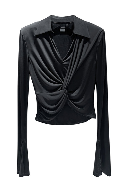 Rayon lapels and twisted tops
