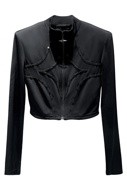 Four pointed star hot stamping sticker jacket