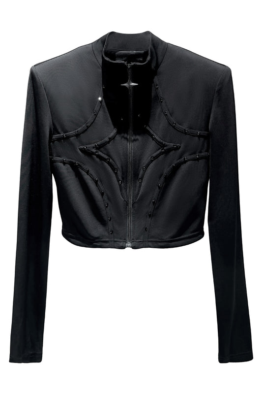 Four pointed star hot stamping sticker jacket