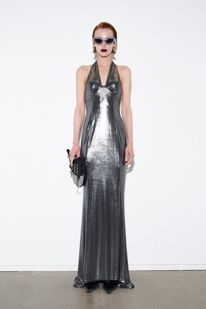 V-neck backless dress