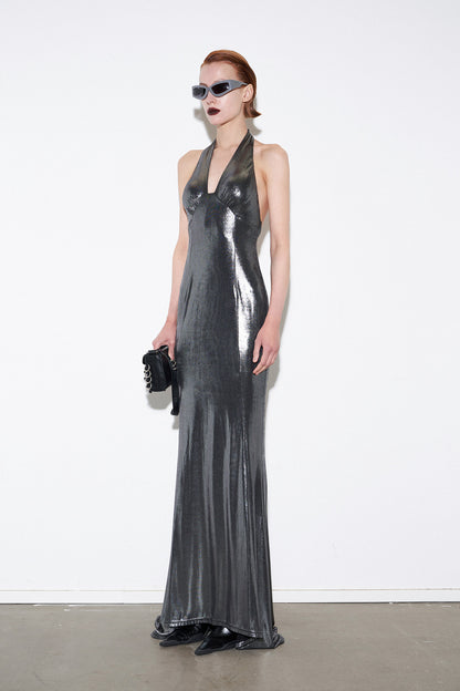 V-neck backless dress