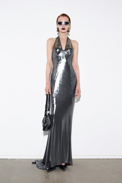 V-neck backless dress