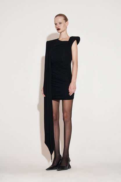 Acetate High-Low Panel Dress