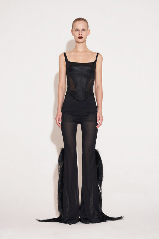 Top stitching two-piece flared pants