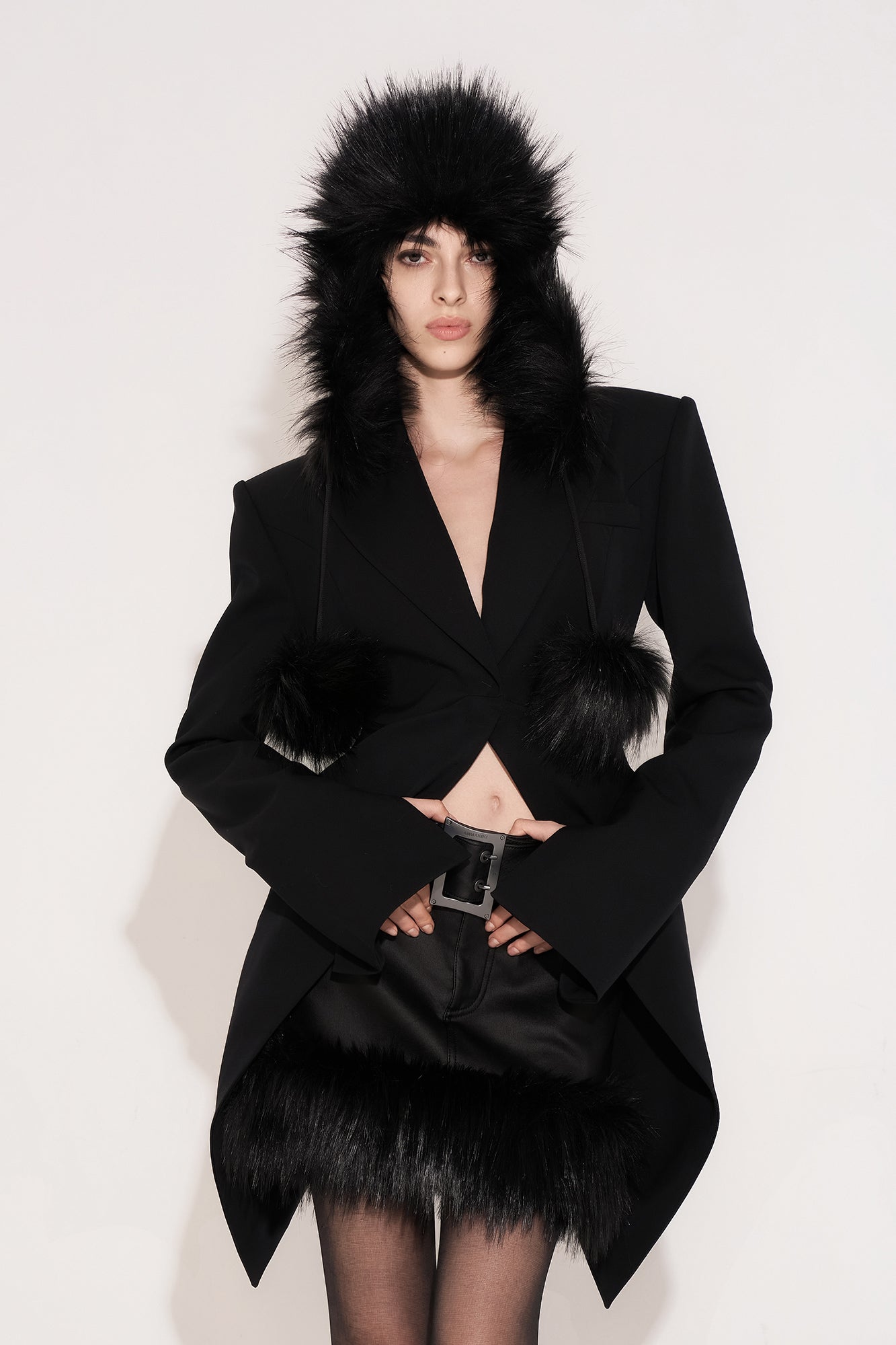 Acetate wool three-dimensional structure X-shaped suit