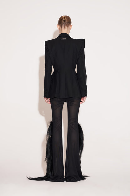 Worsted fleece fly piece suit