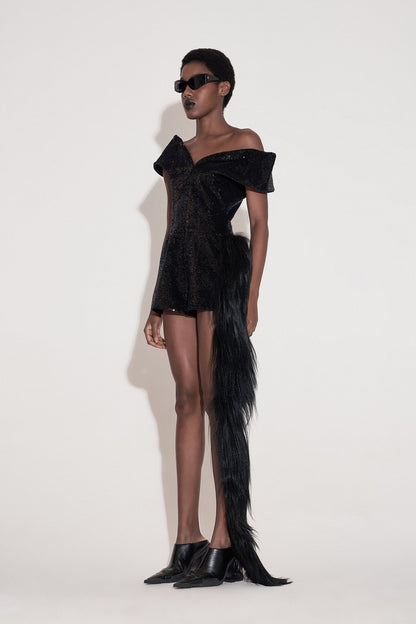 V-neck beaded jumpsuit