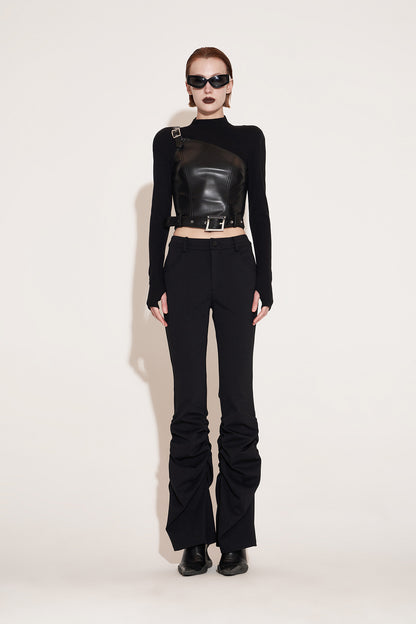 Pleated Slim-Fit Trousers